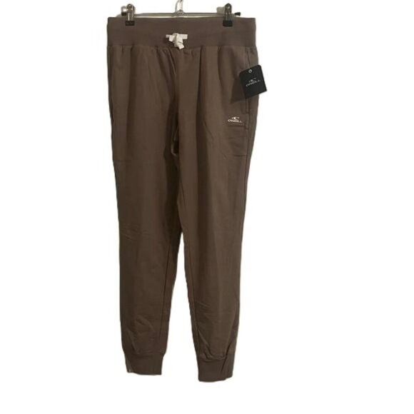 O'Neill Pants - O'Neill Women's Brown Jogger Sweatpants Drawstring Waist Logo Detail, X-Small